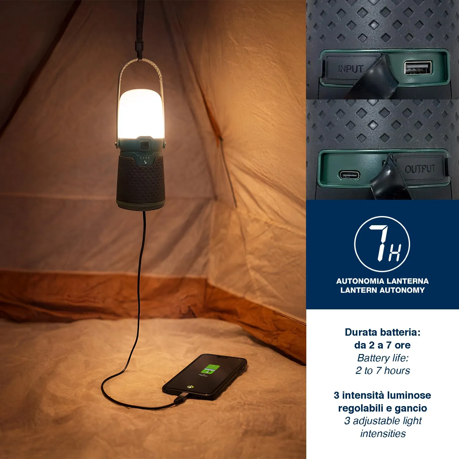 Beper P207ILO900 kit camping 3-en-1 ventilateur lampe lanterne