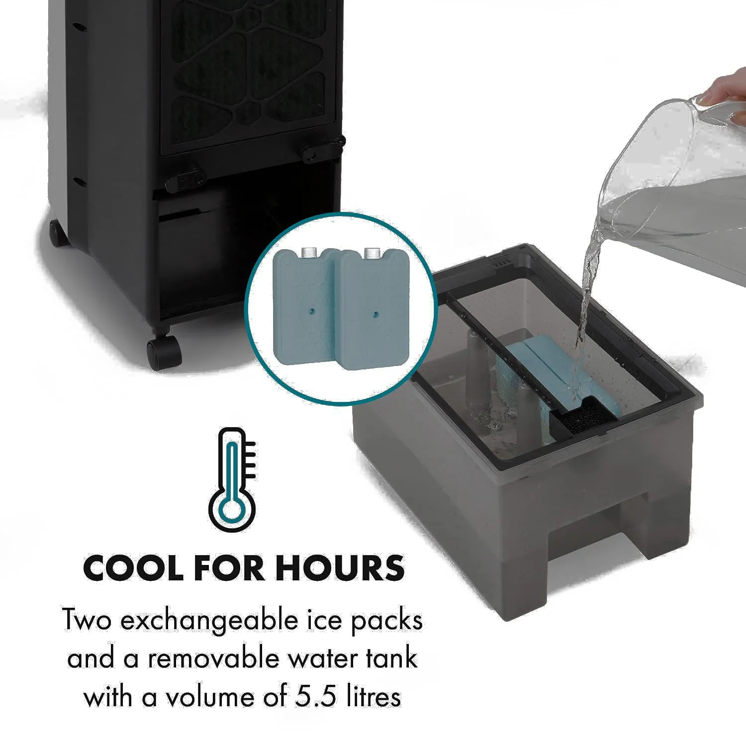 Klarstein Cooler Rush rafraîchisseur d’air gris 5,5 L 45 W