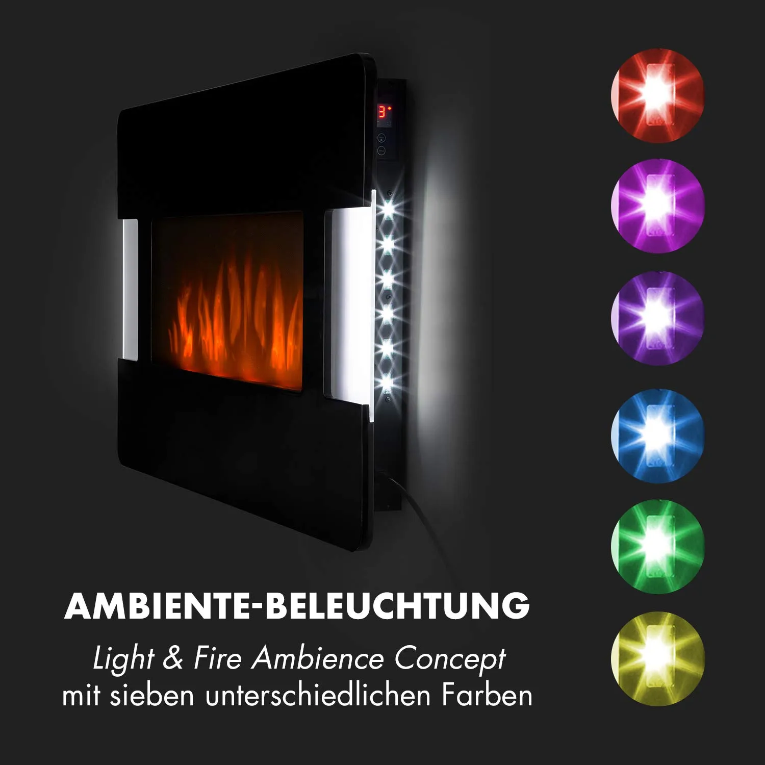 Klarstein Belfort Light & Fire cheminée électrique noire