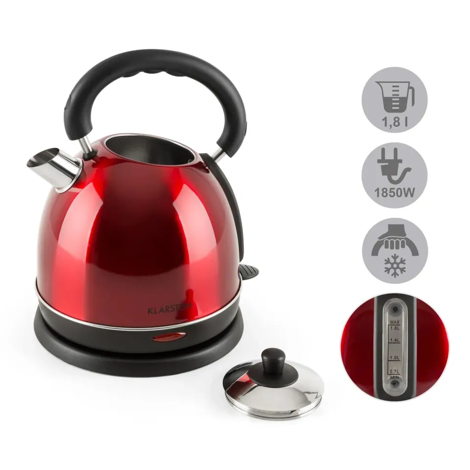 Klarstein Teatime théière électrique 1,8 L rouge