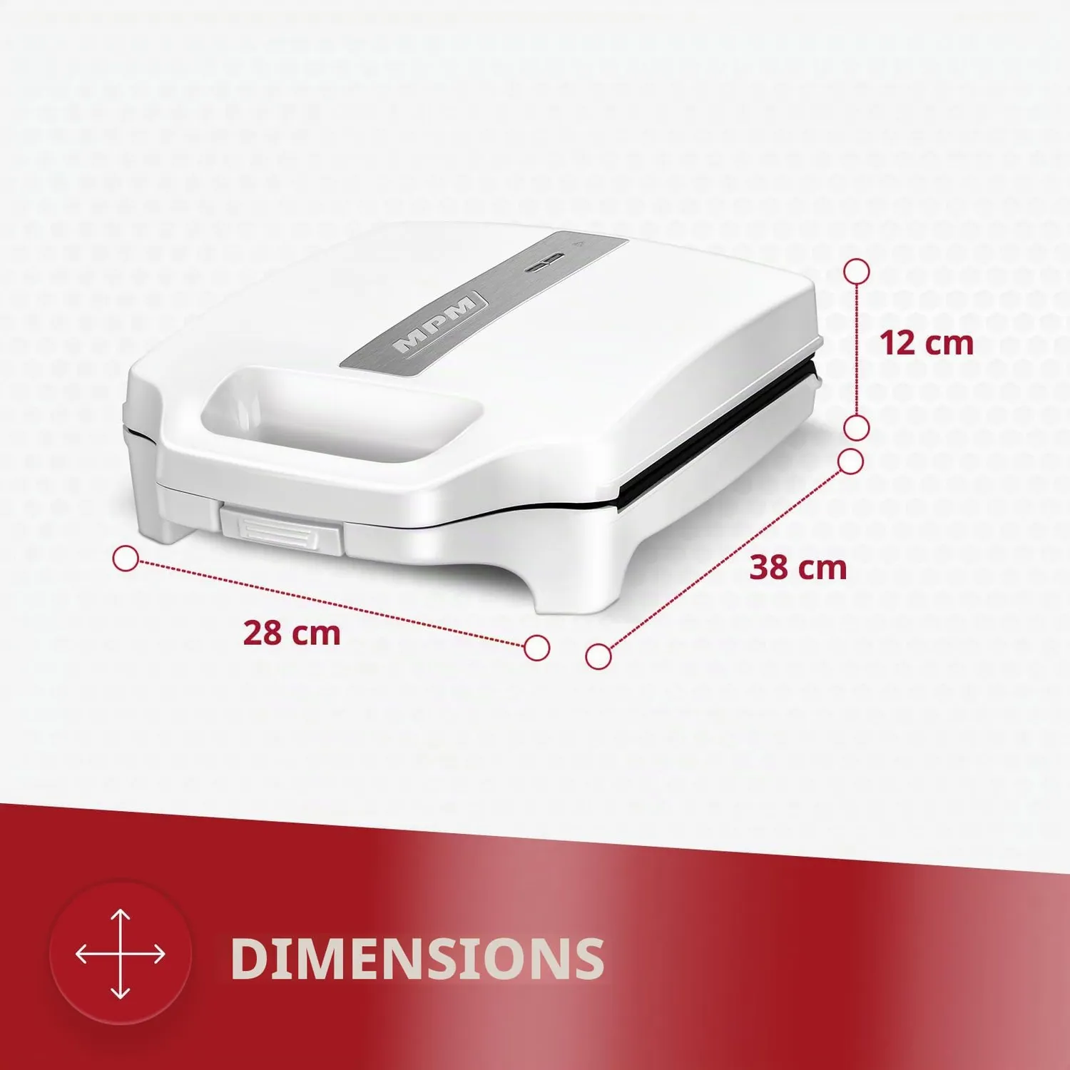 MPM MOP-35 Croque-Monsieur Blanc 1600W 4pcs