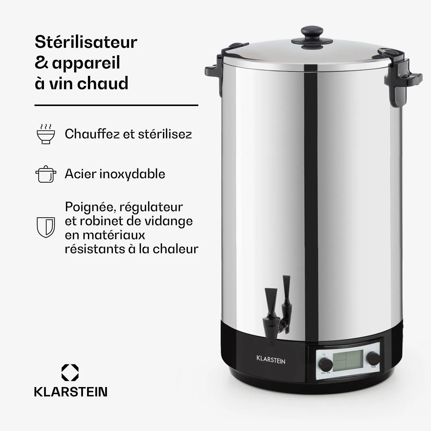 Klarstein KonfiStar 60 Digital stérilisateur 60 L inox 2500 W