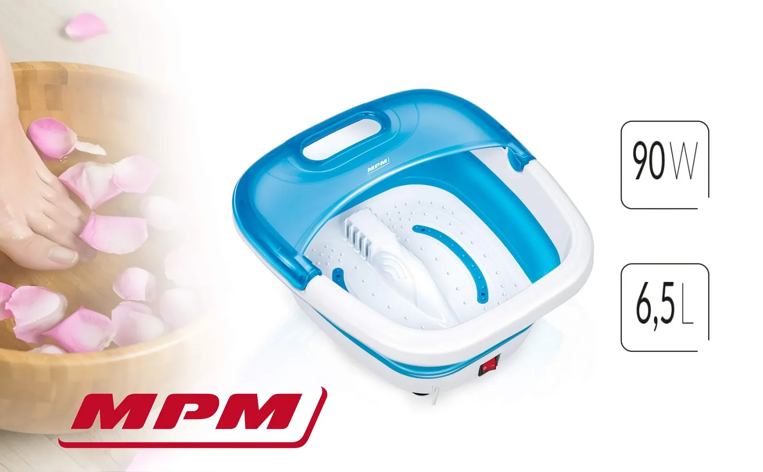 MPM MMS-04 bain de pieds hydromassant pliable 90 W