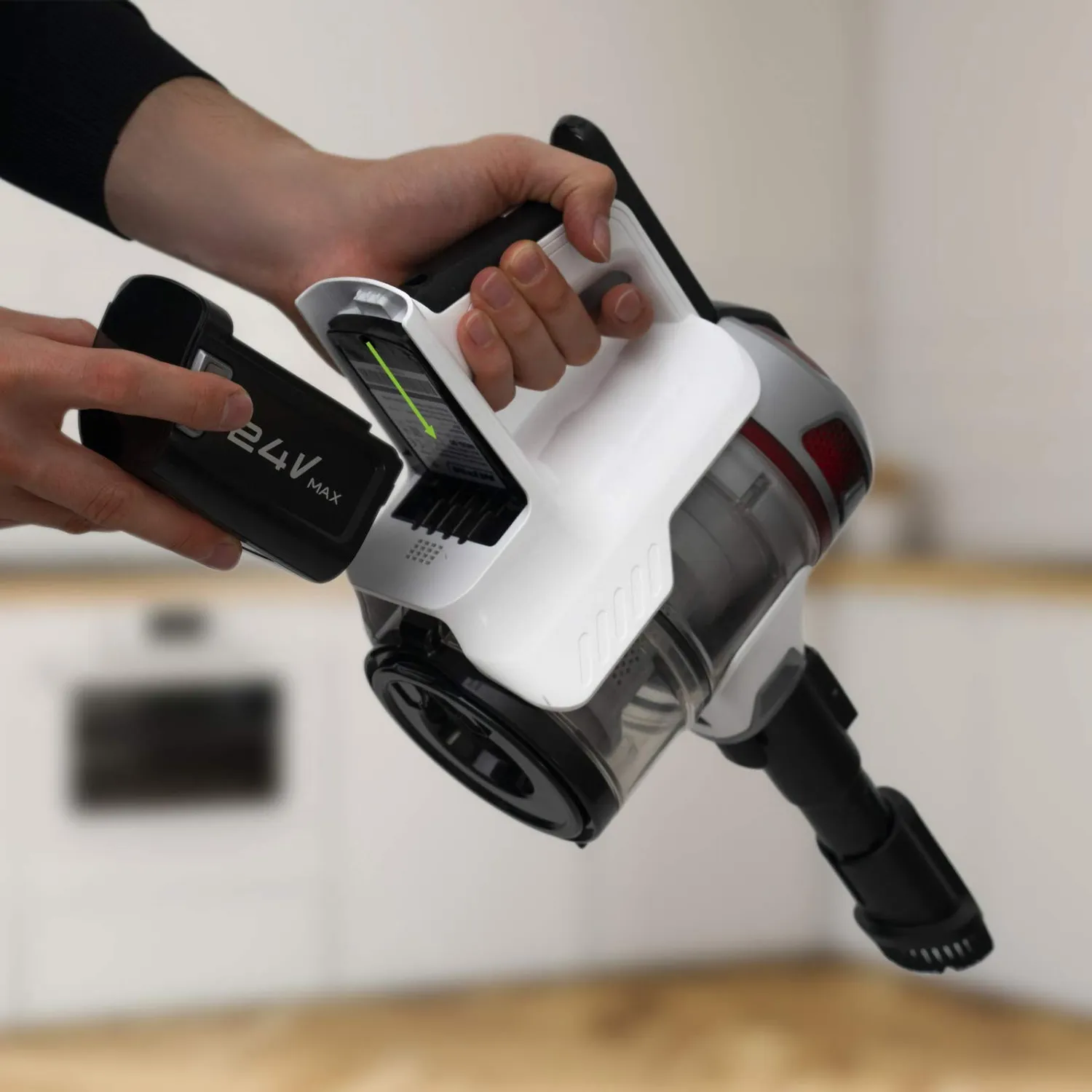 MPM MOD-35 aspirateur balai sans fil 24 V pliable HEPA LED