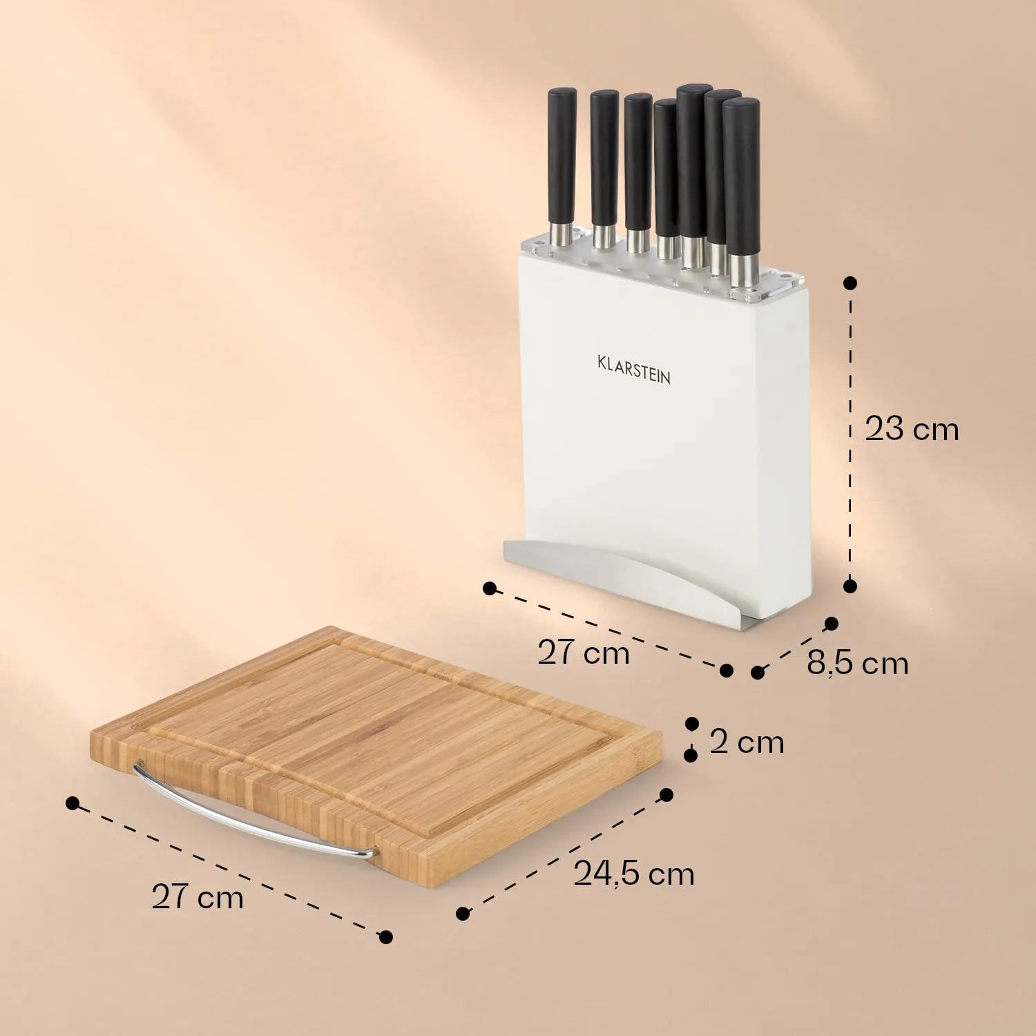 Klarstein Kitano Plus set couteaux bloc bois 7 pièces
