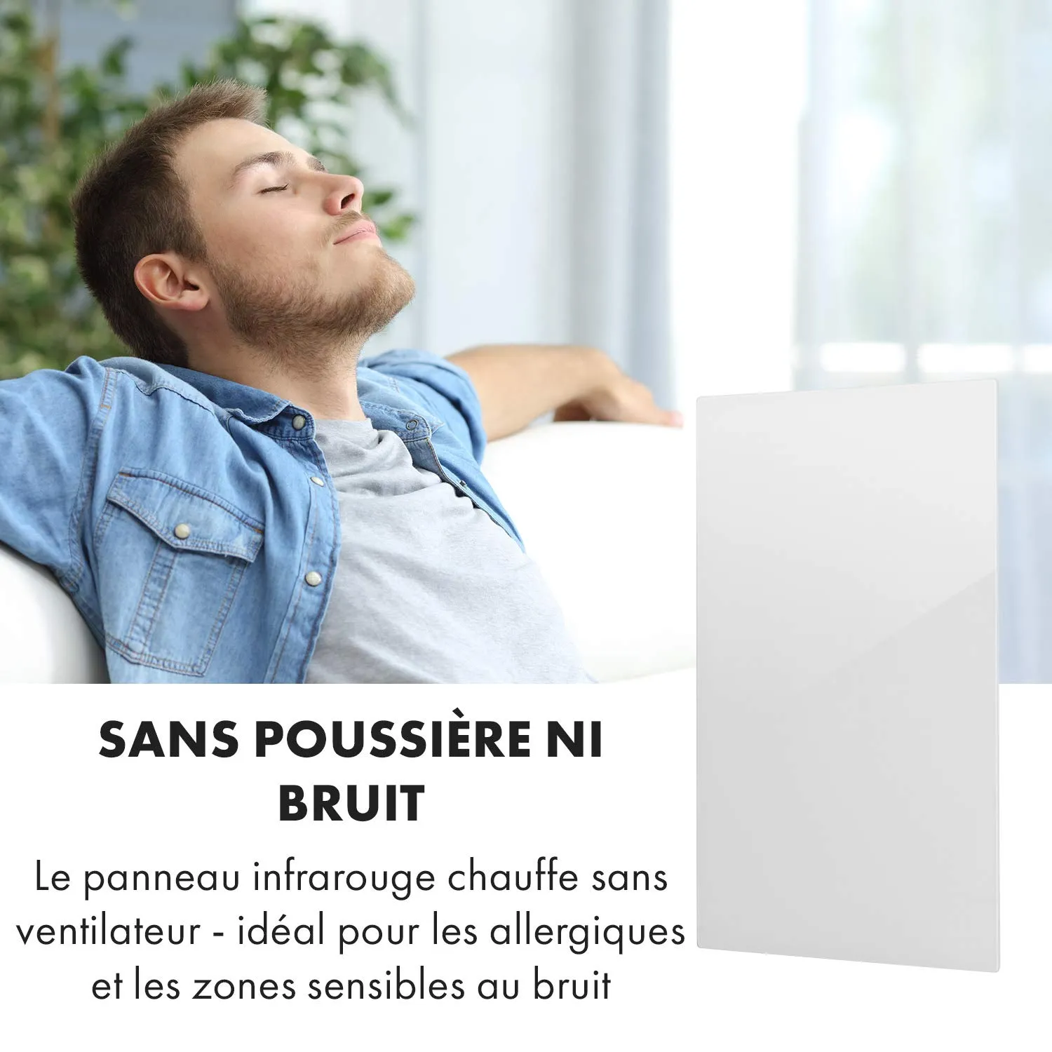 Klarstein Crystal Wall panneau infrarouge 600W blanc 100x60