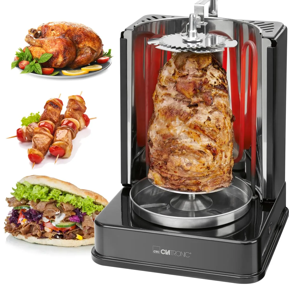 Clatronic DVG 3686 grill vertical kebab 1400 W