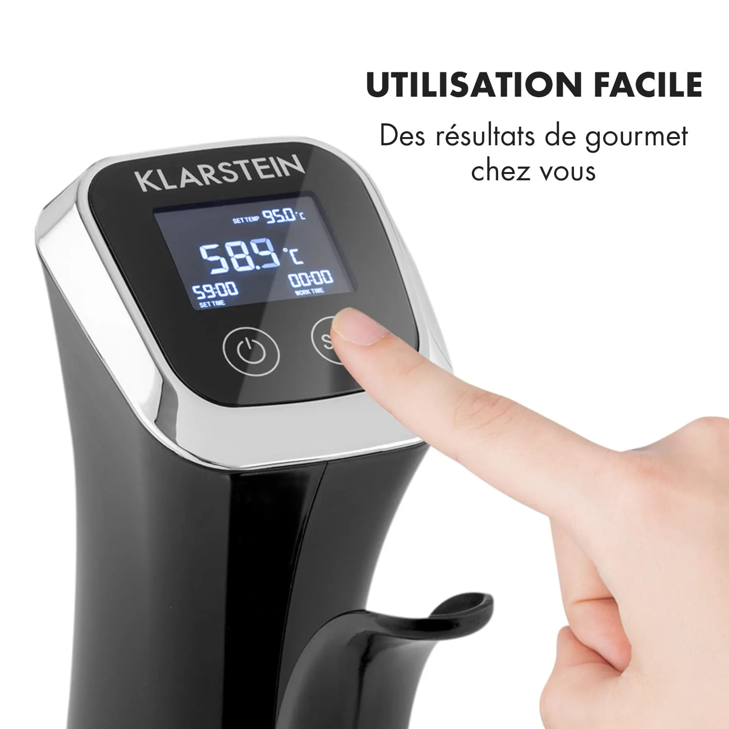 Klarstein Quickstick cuiseur sous vide noir 1300W 20L