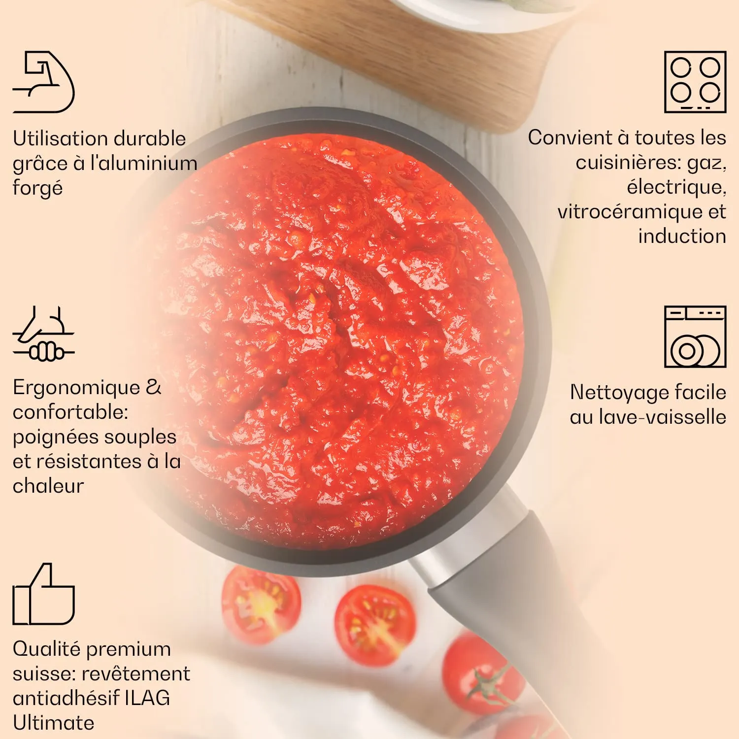 Klarstein casserole induction 16cm 1,18L antiadhésive