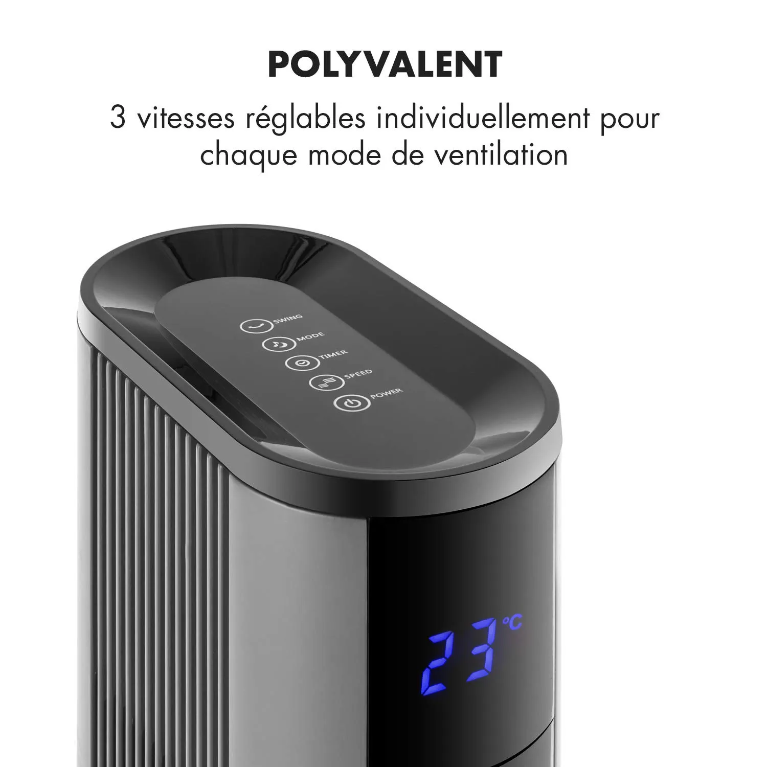 Klarstein Skyscraper 3G ventilateur tour argent 3 vitesses