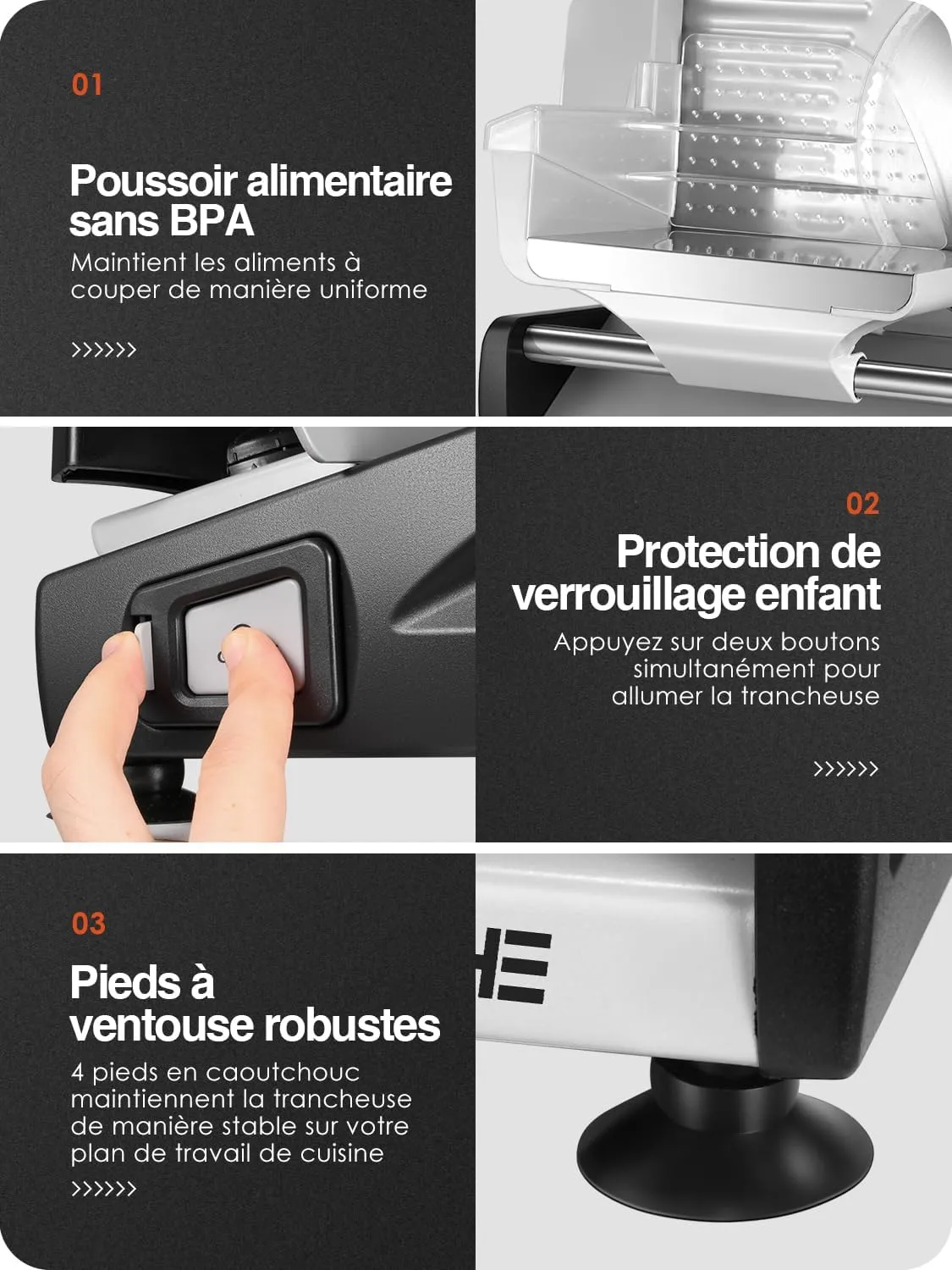 YASHE trancheuse électrique 250 W 2 lames 0-15 mm
