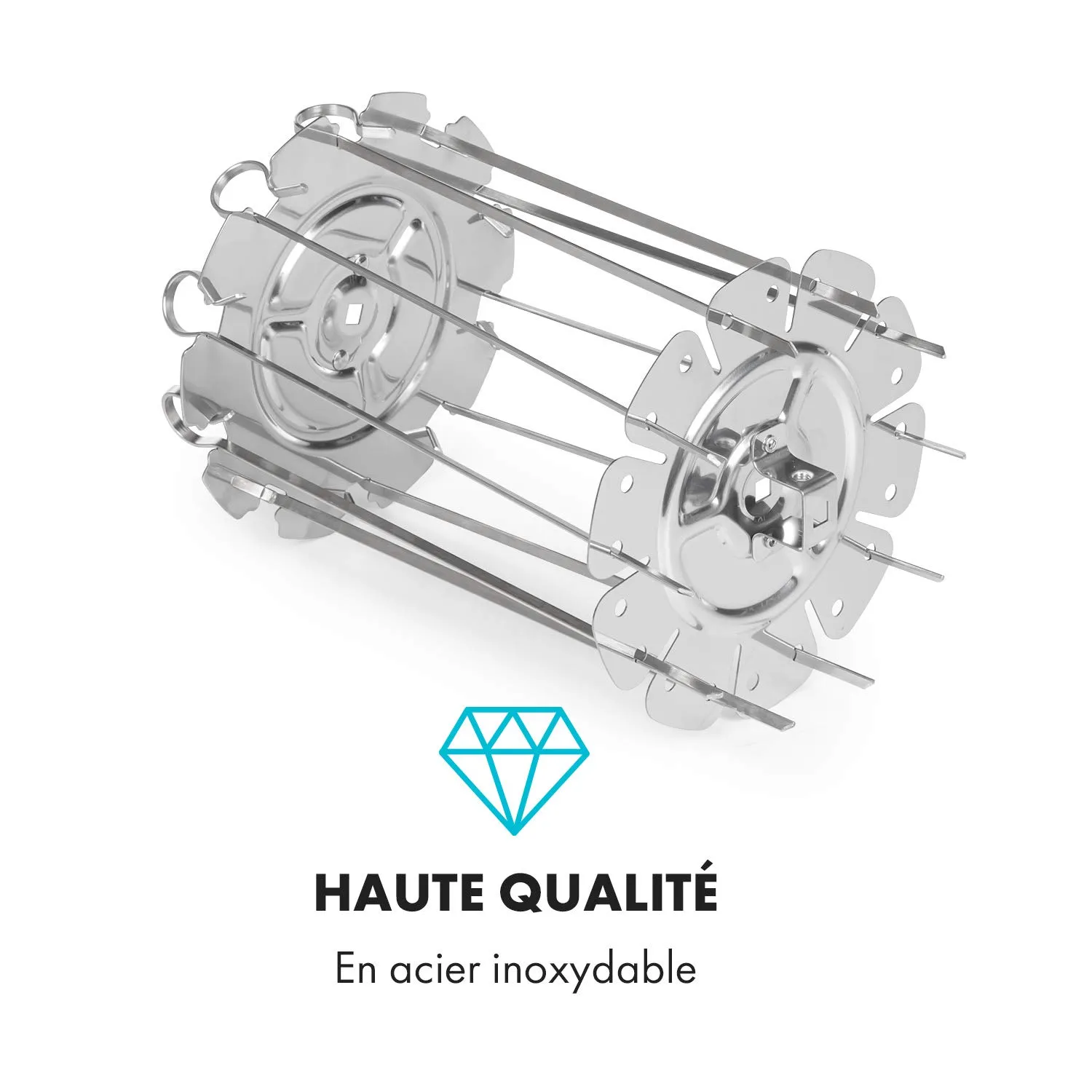 Klarstein AeroVital Cube Chef tournebroche inox 10 brochettes