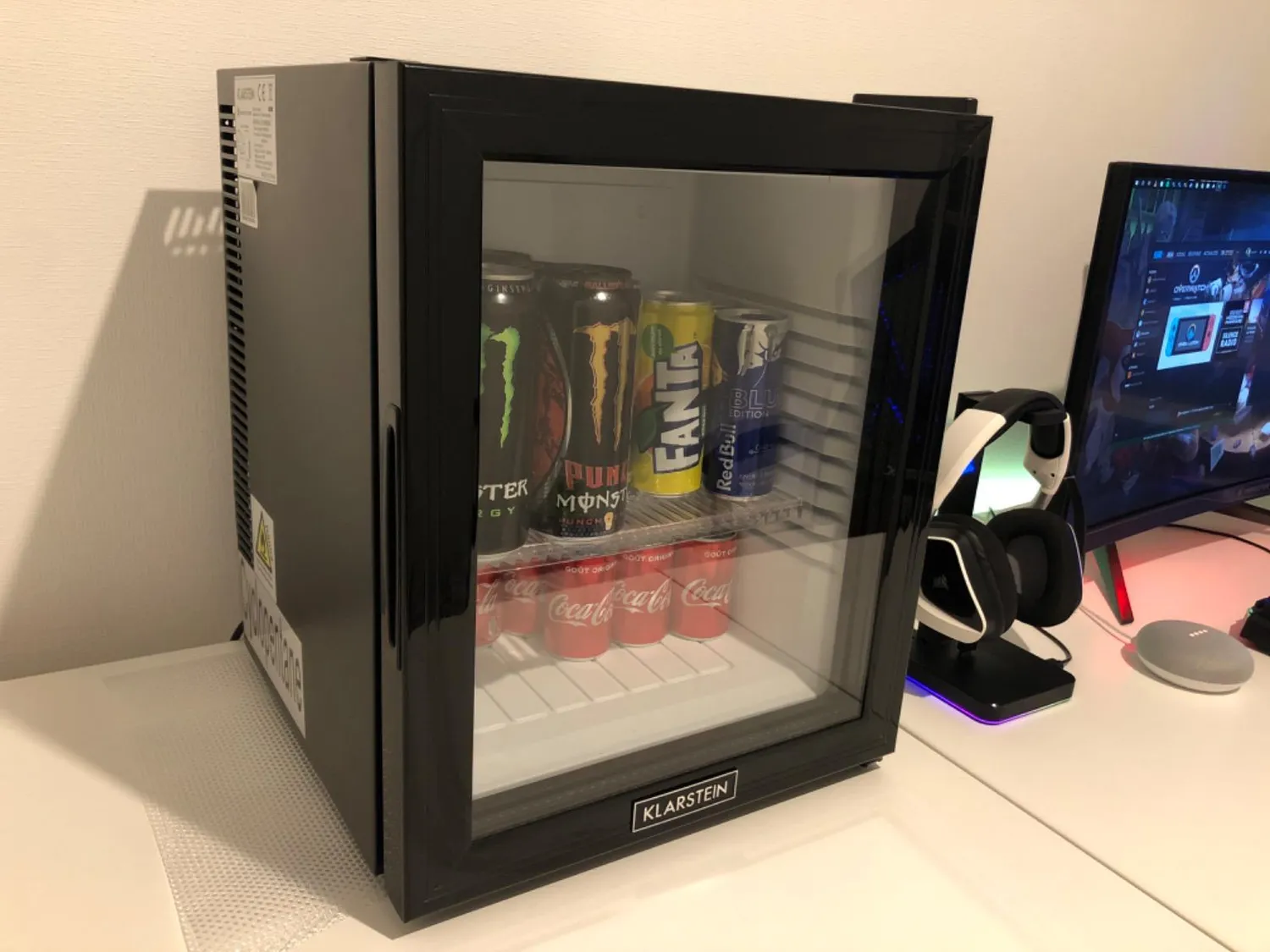 Klarstein Brooklyn Mini frigo 23L Noir Neo porte vitrée