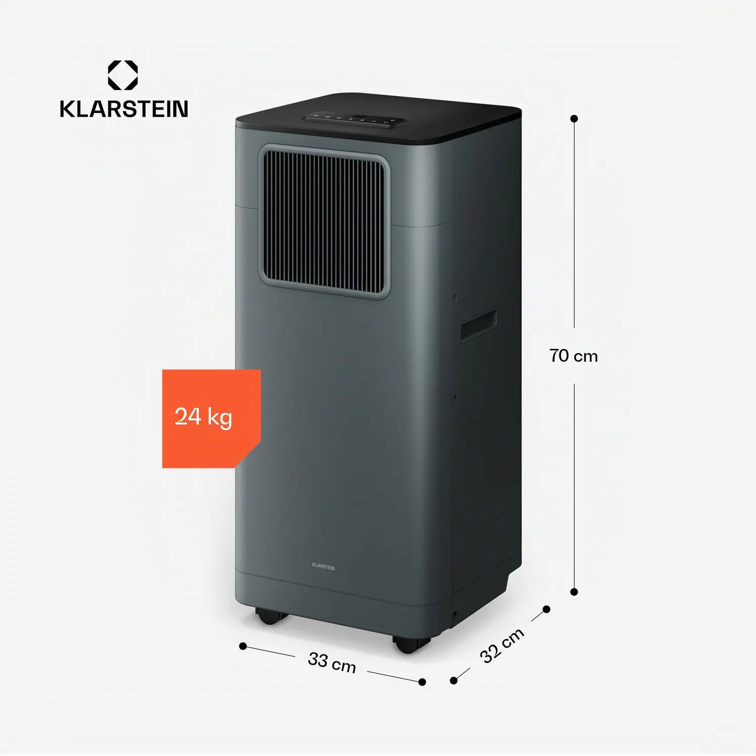Klarstein Breeze Box Climatiseur Mobile 11000 BTU Anthracite