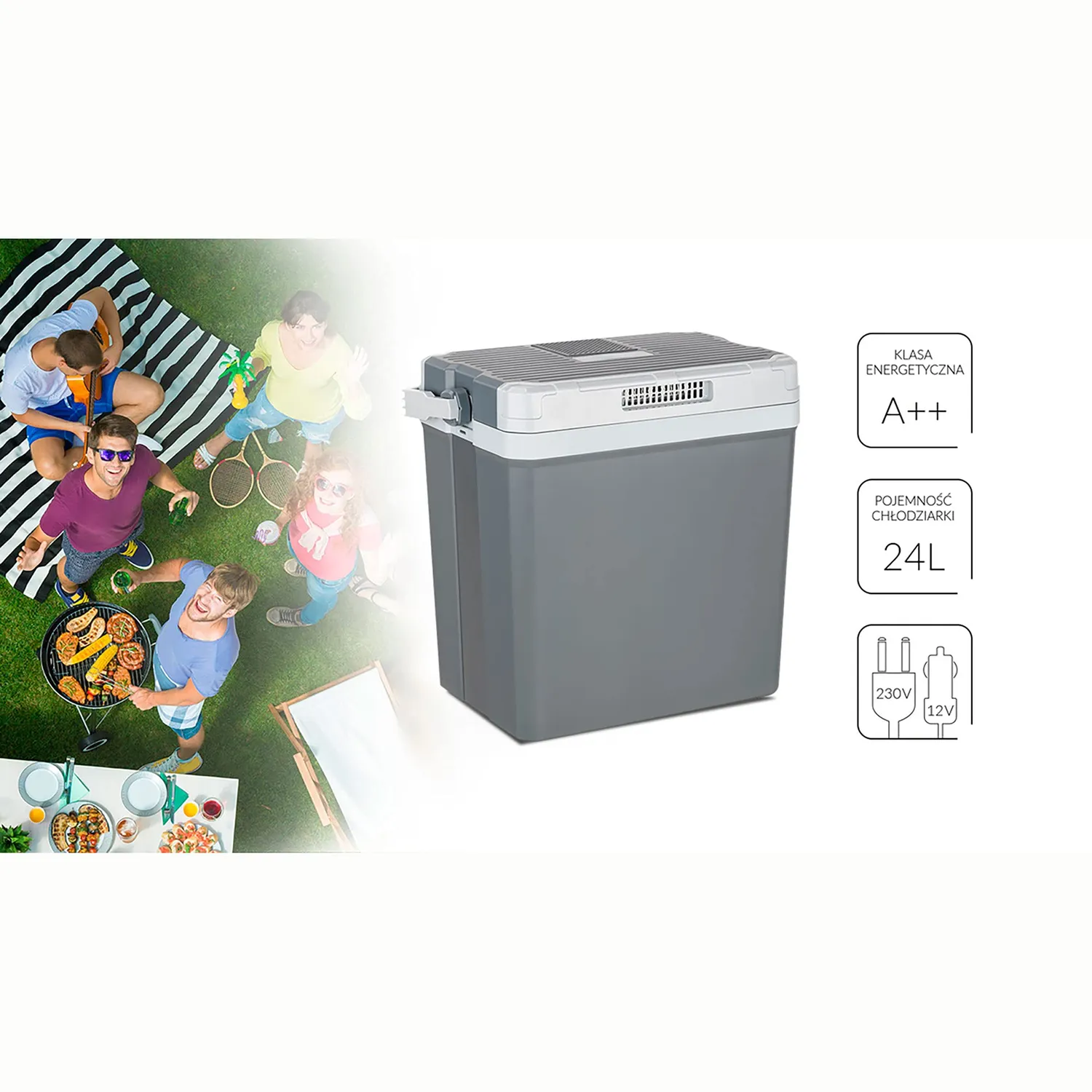 MPM 28-CBM-08Y glacière électrique 24 L gris 12 V 230 V