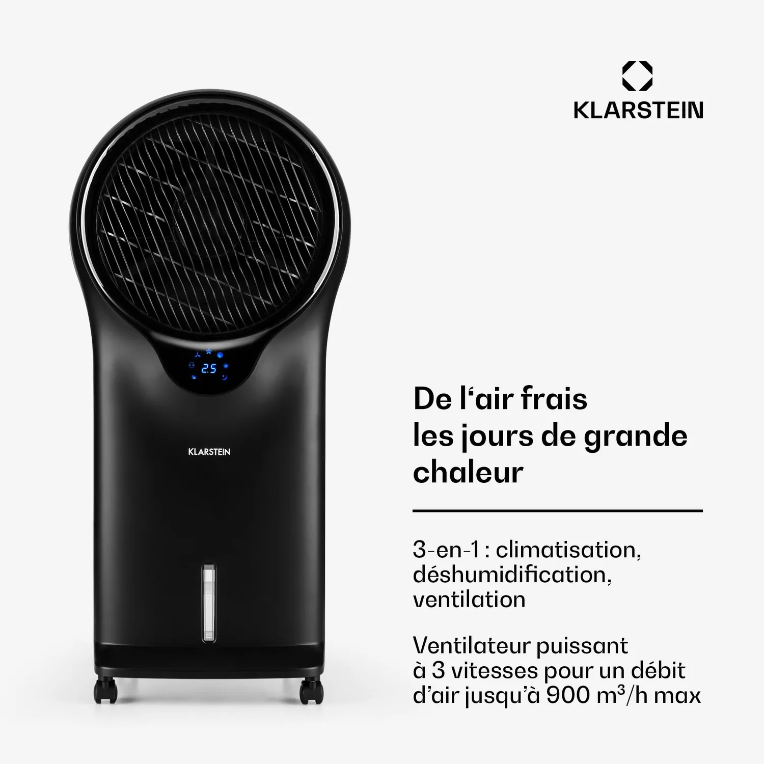 Klarstein rafraîchisseur d’air 4 en 1 blanc 5,5 L 110 W