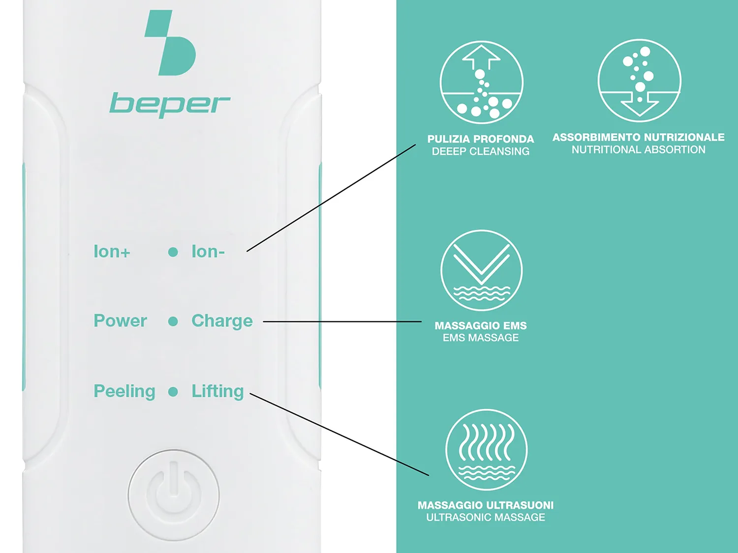 Beper P302VIS003 nettoyeur visage ultrasons 4 fonctions