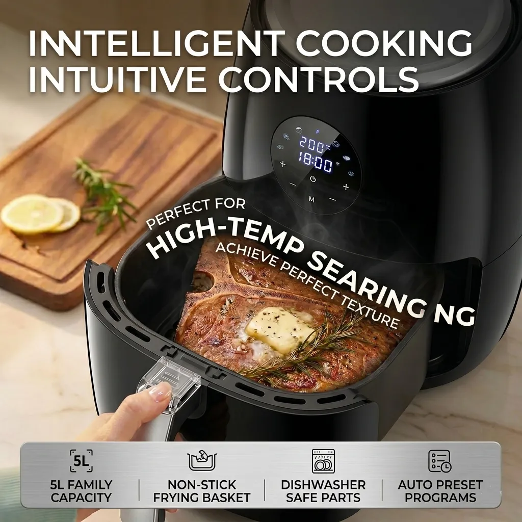 YASHE Air Fryer 3,5L sans Huile 360° Multifonction Croustillant