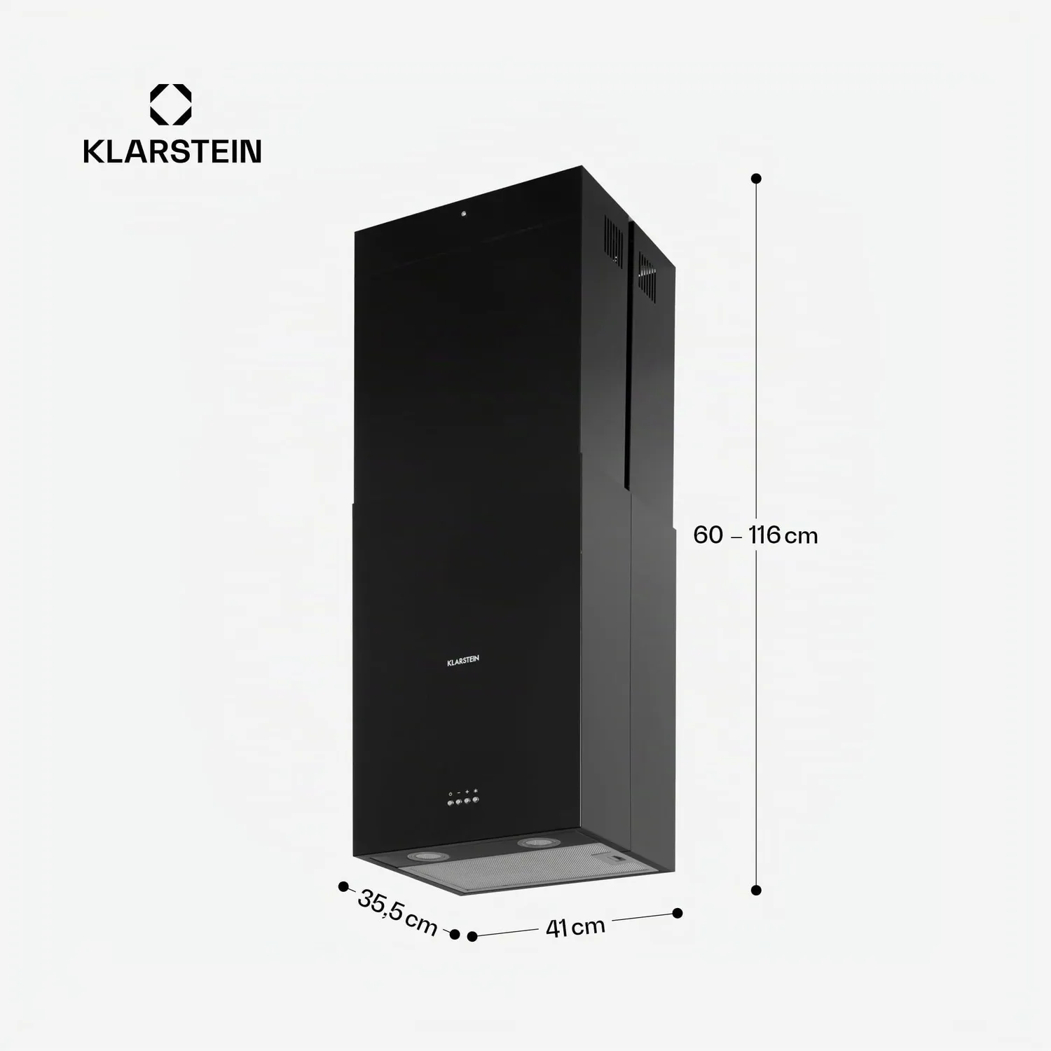 Klarstein hotte aspirante îlot central noir 624 m³/h