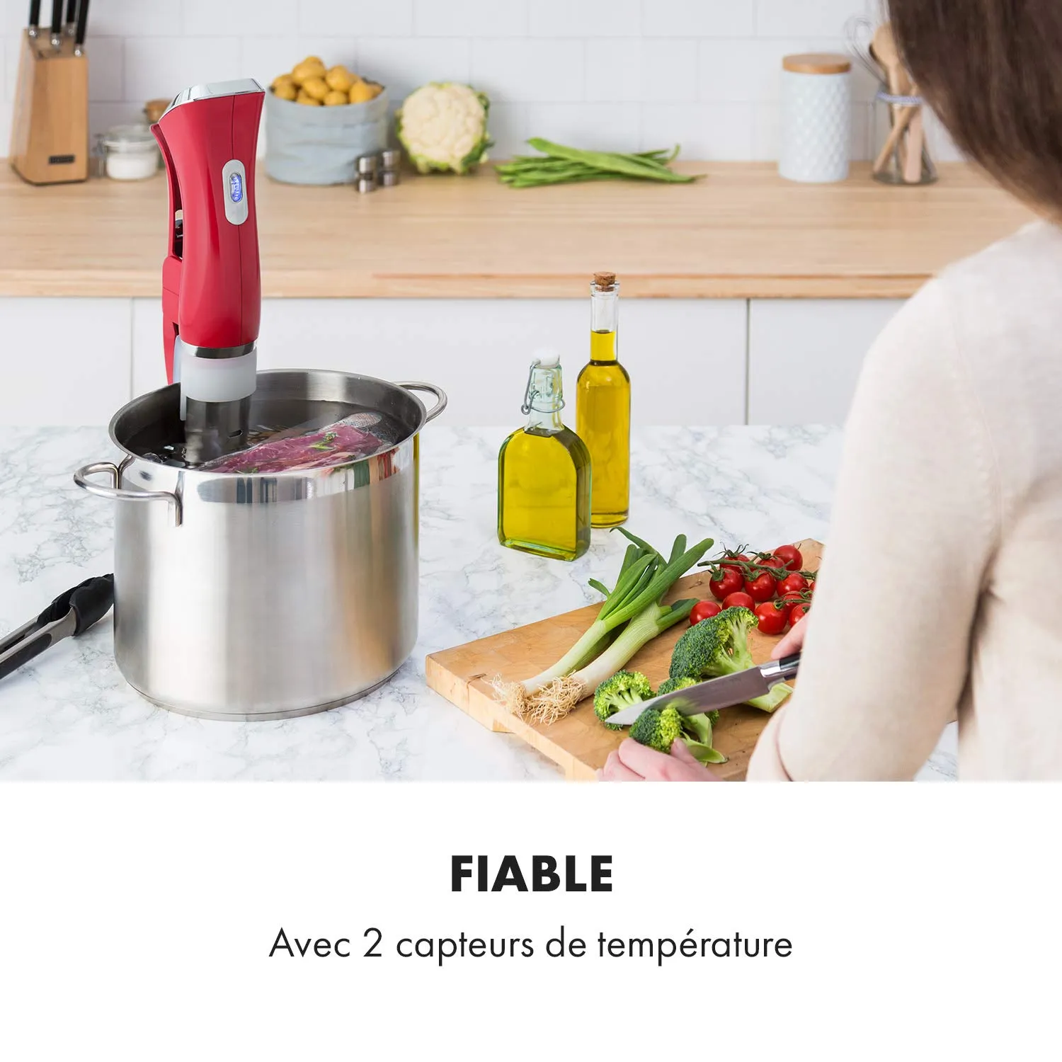 Klarstein Quickstick cuiseur sous vide 1300W rouge