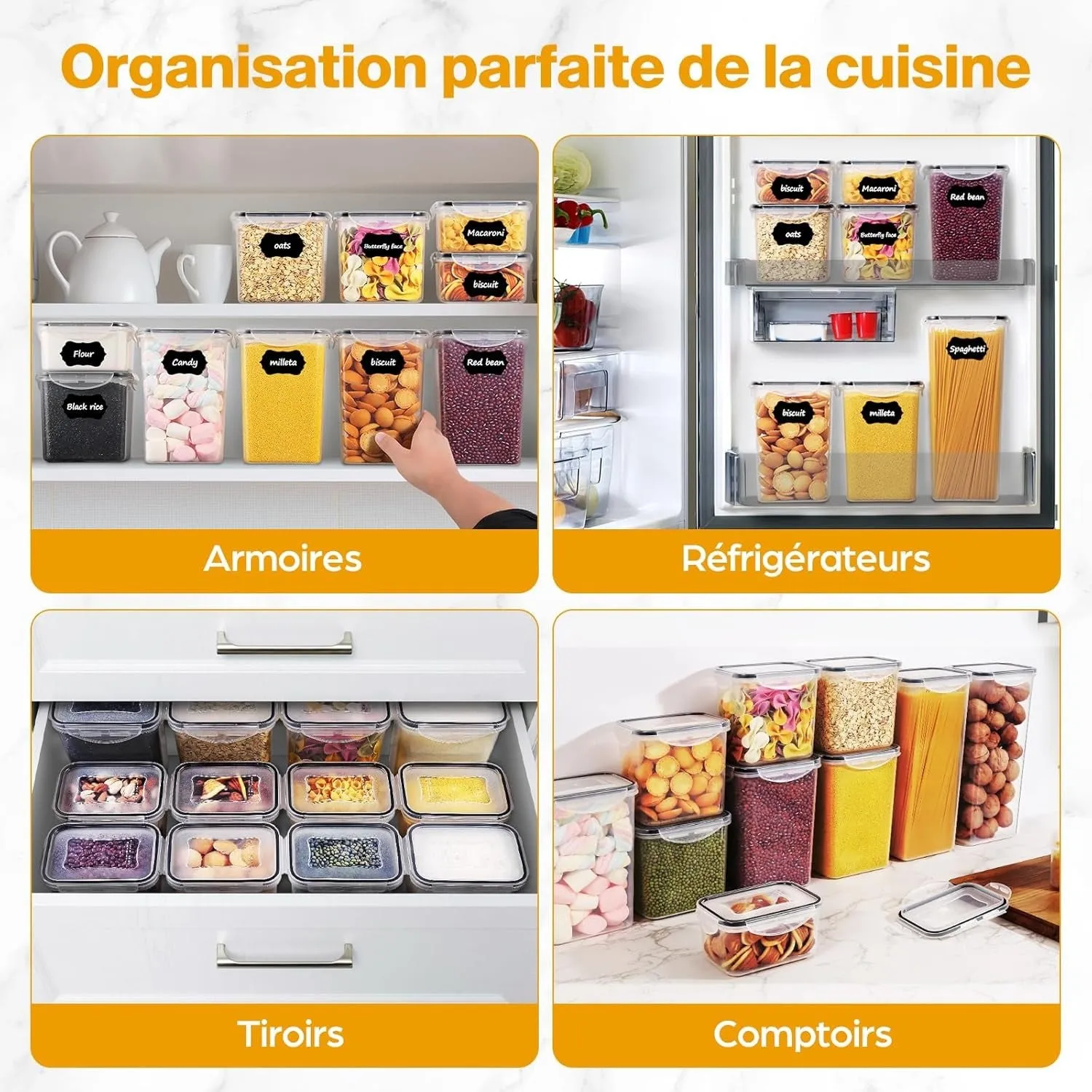 YASHE Boîte Alimentaire Plastique sans BPA Lot 16 Hermétique