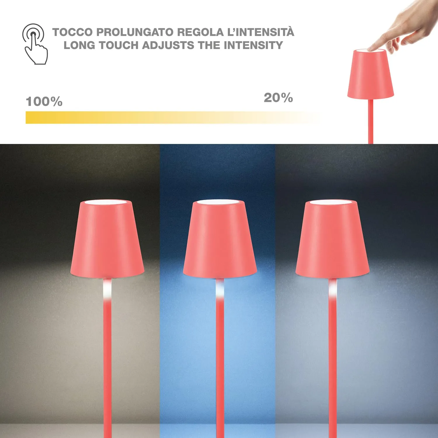 Beper P207ILI206 Lampe de Table Rechargeable LED 3 Tons