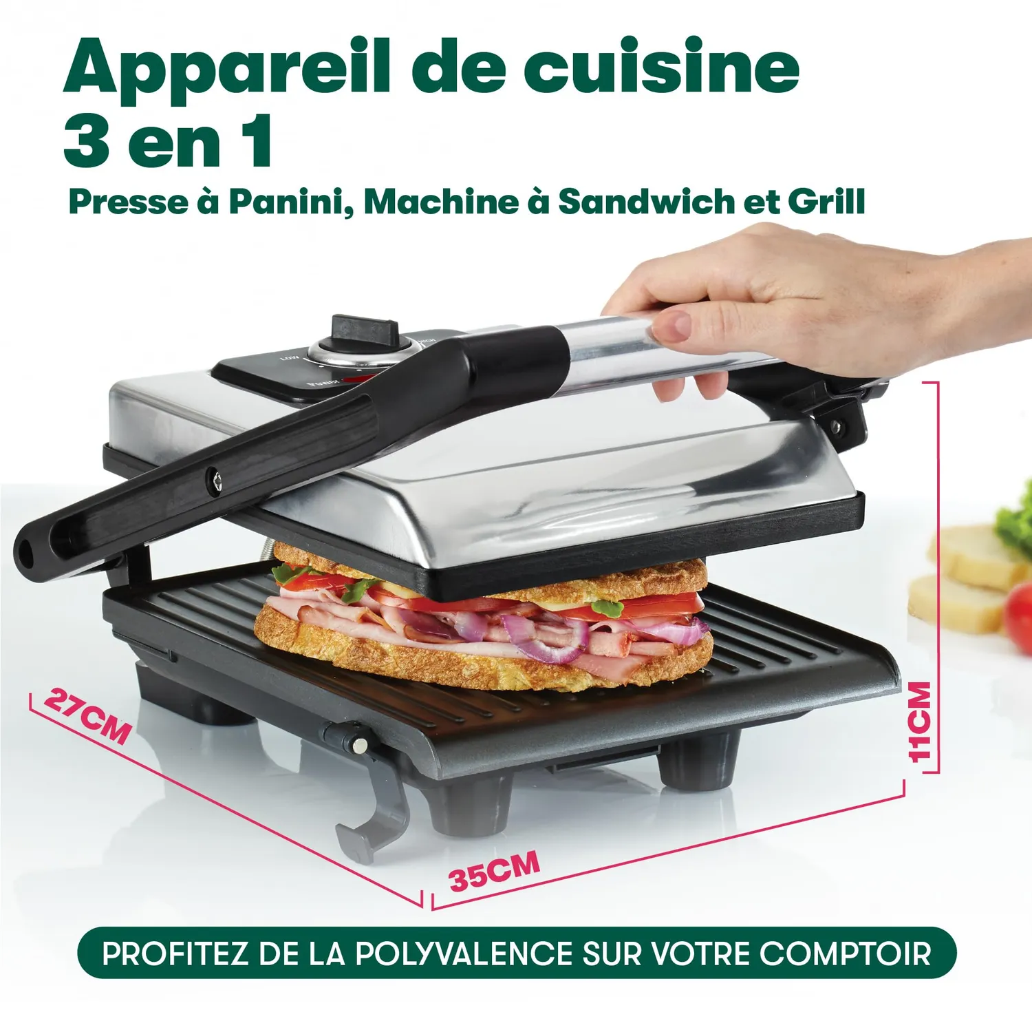 La Bella presse à panini grill sandwich inox 1400W