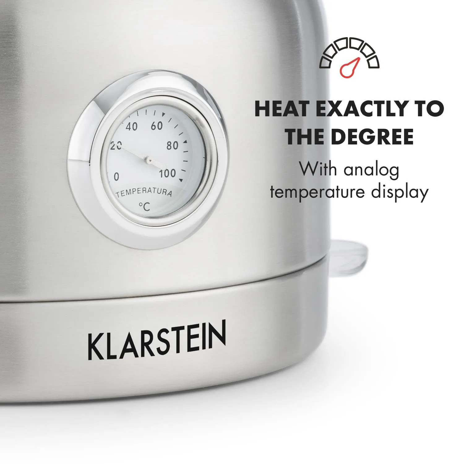 Klarstein Carlina bouilloire électrique rétro 1,7L inox