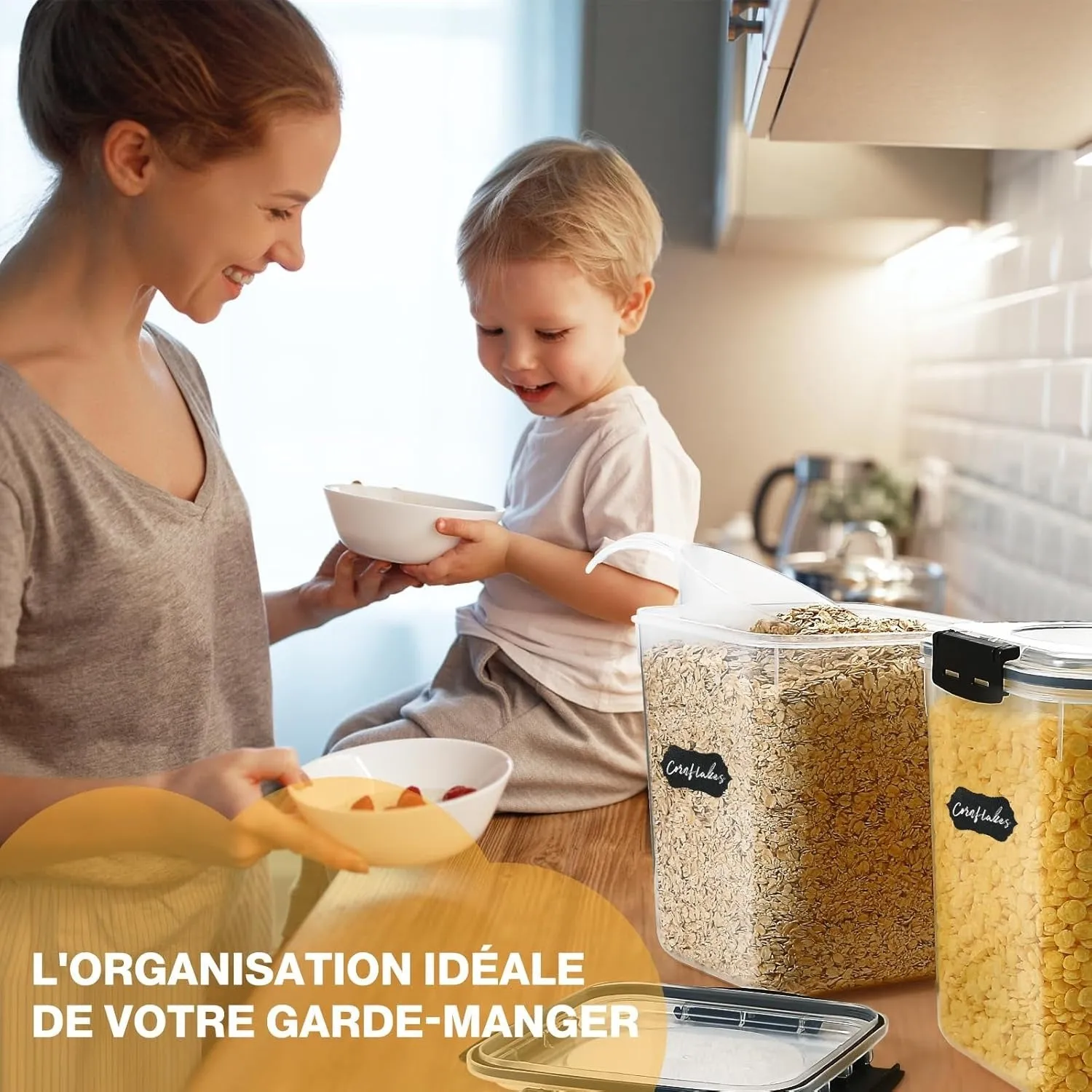 YASHE Boîte Conservation 5,3L Lot de 4 Sans BPA