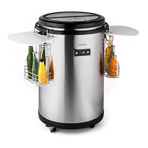 Klarstein Mr Barbot glacière 50 L inox roulettes