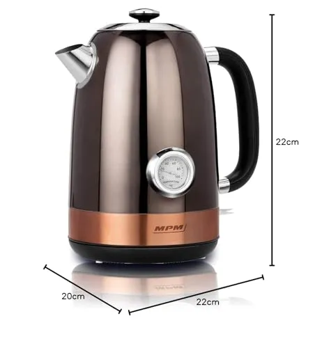 MPM MCZ-87 bouilloire électrique 1,7 L cuivre thermomètre