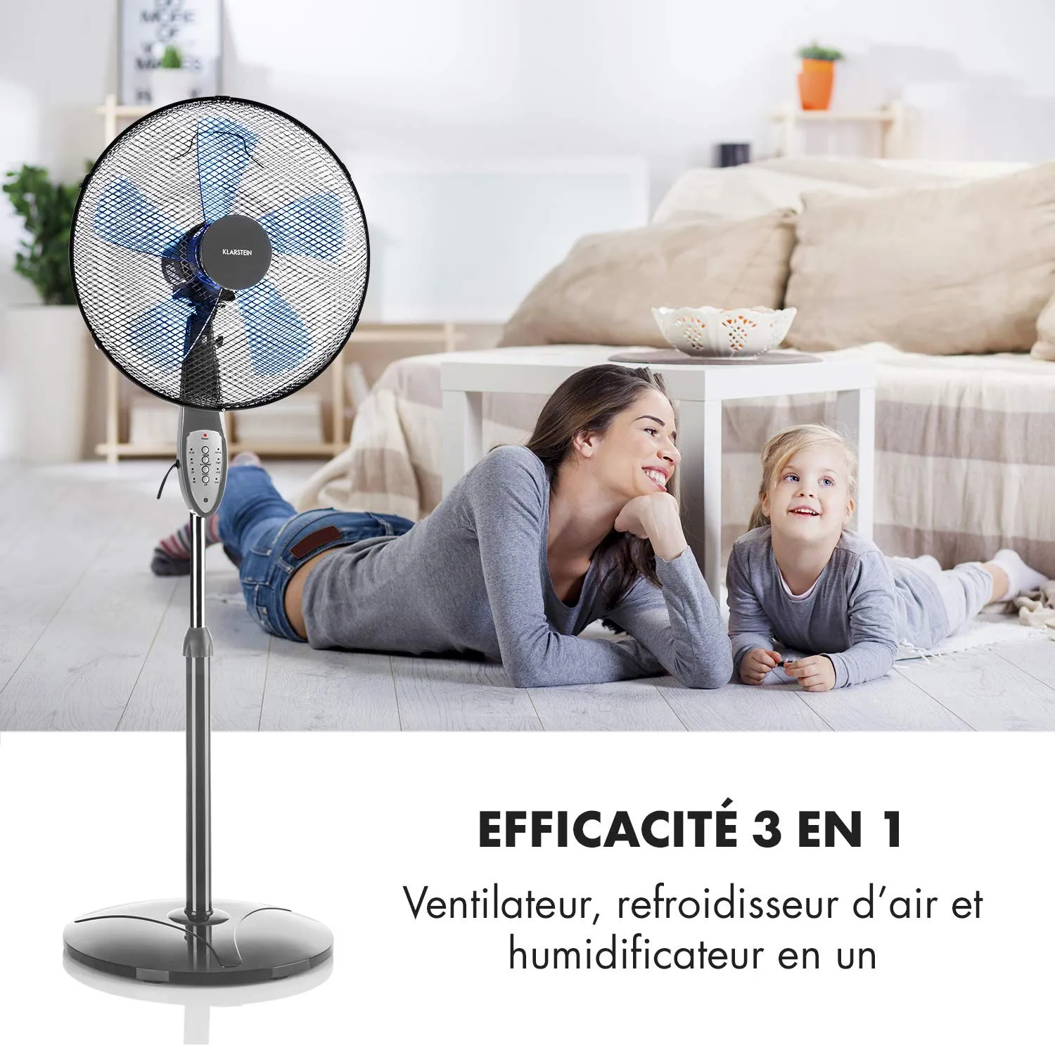 Klarstein Summerjam ventilateur sur pied gris 41 cm