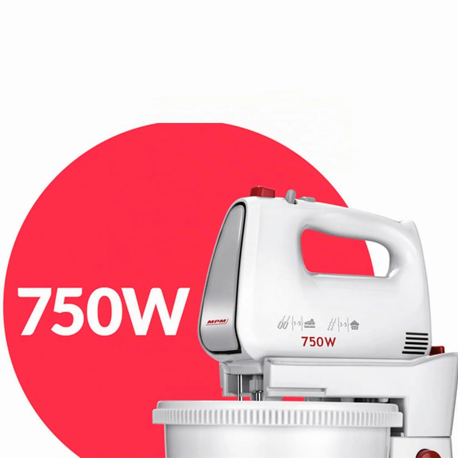 MPM MMR-22Z batteur pâtissier blanc 750W