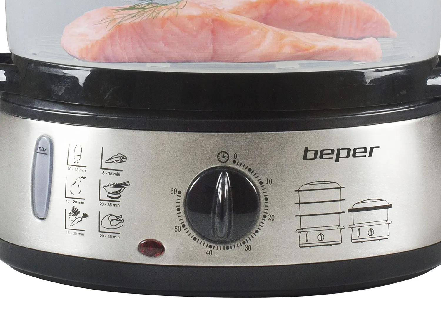 Beper BC.250 cuiseur vapeur 9 L noir sans BPA