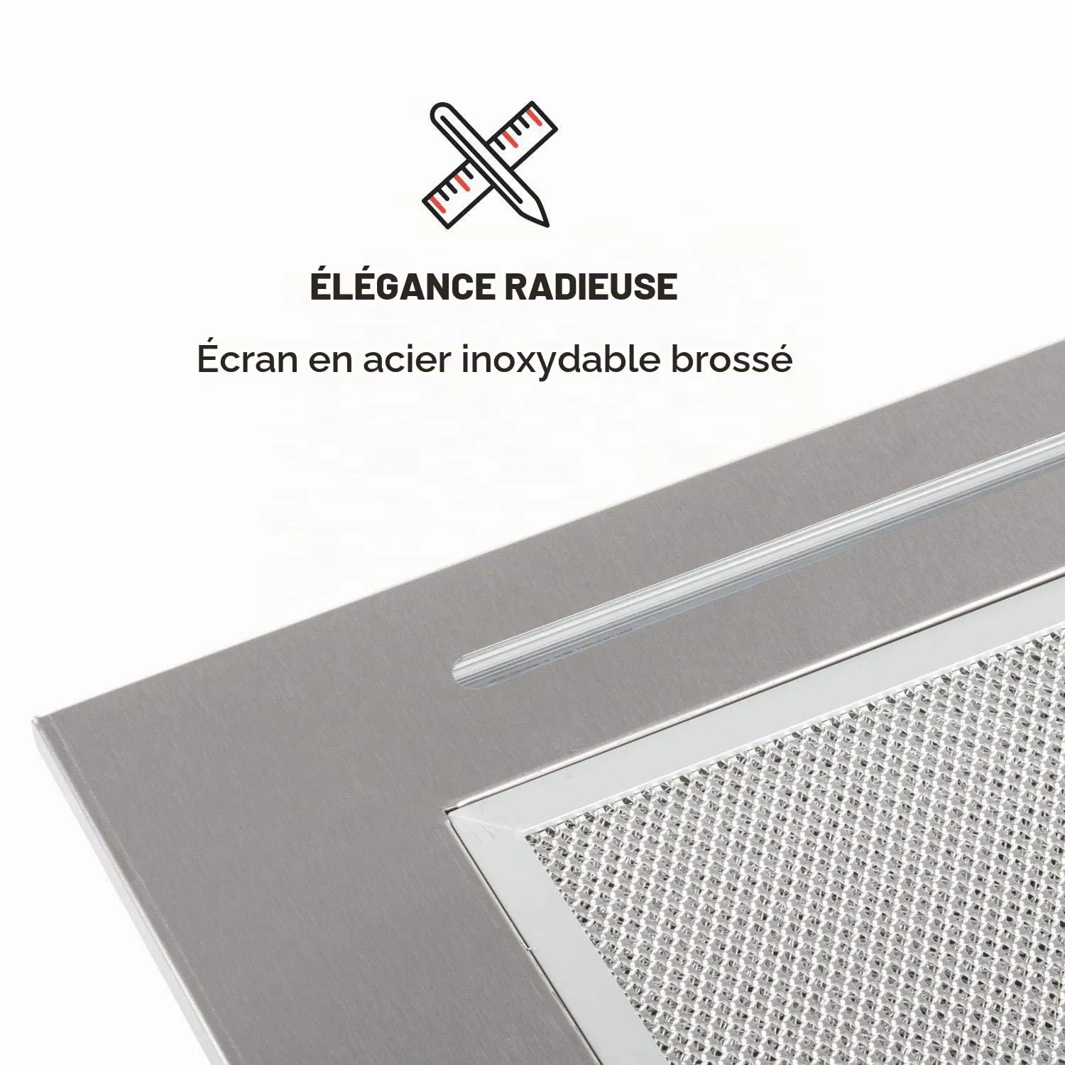 Klarstein Down Under Hotte Encastrable 60cm 590m3/h Inox