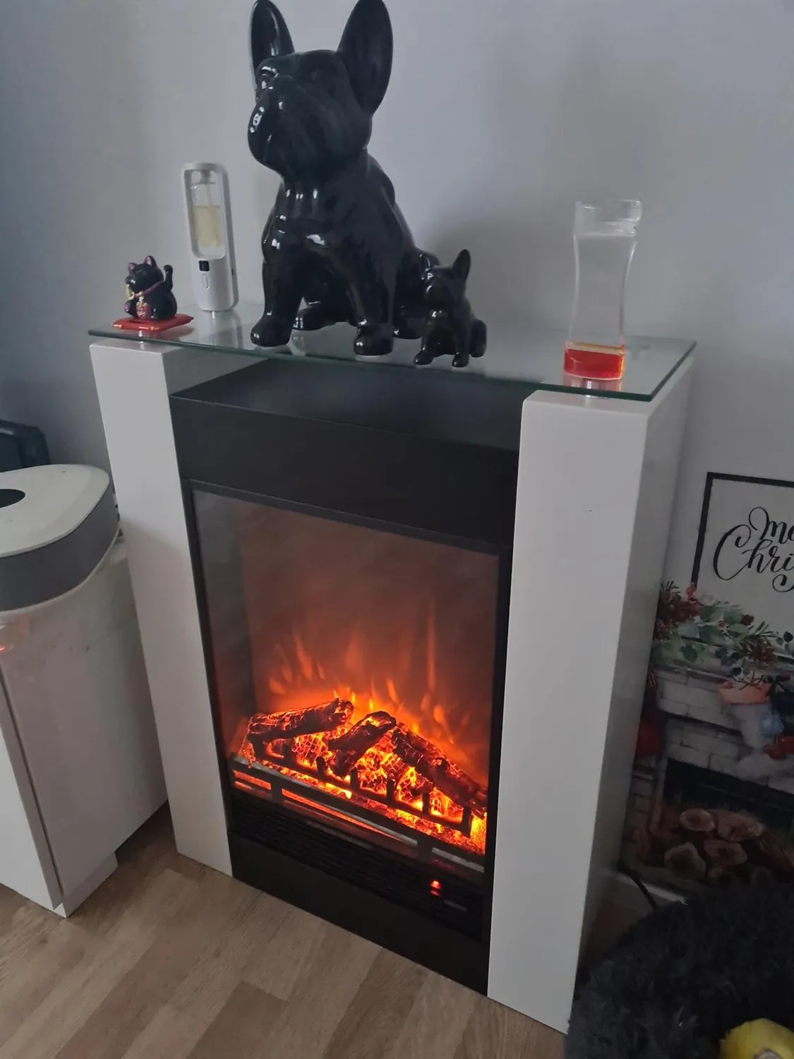 Klarstein cheminée électrique décorative noire 1800W LED