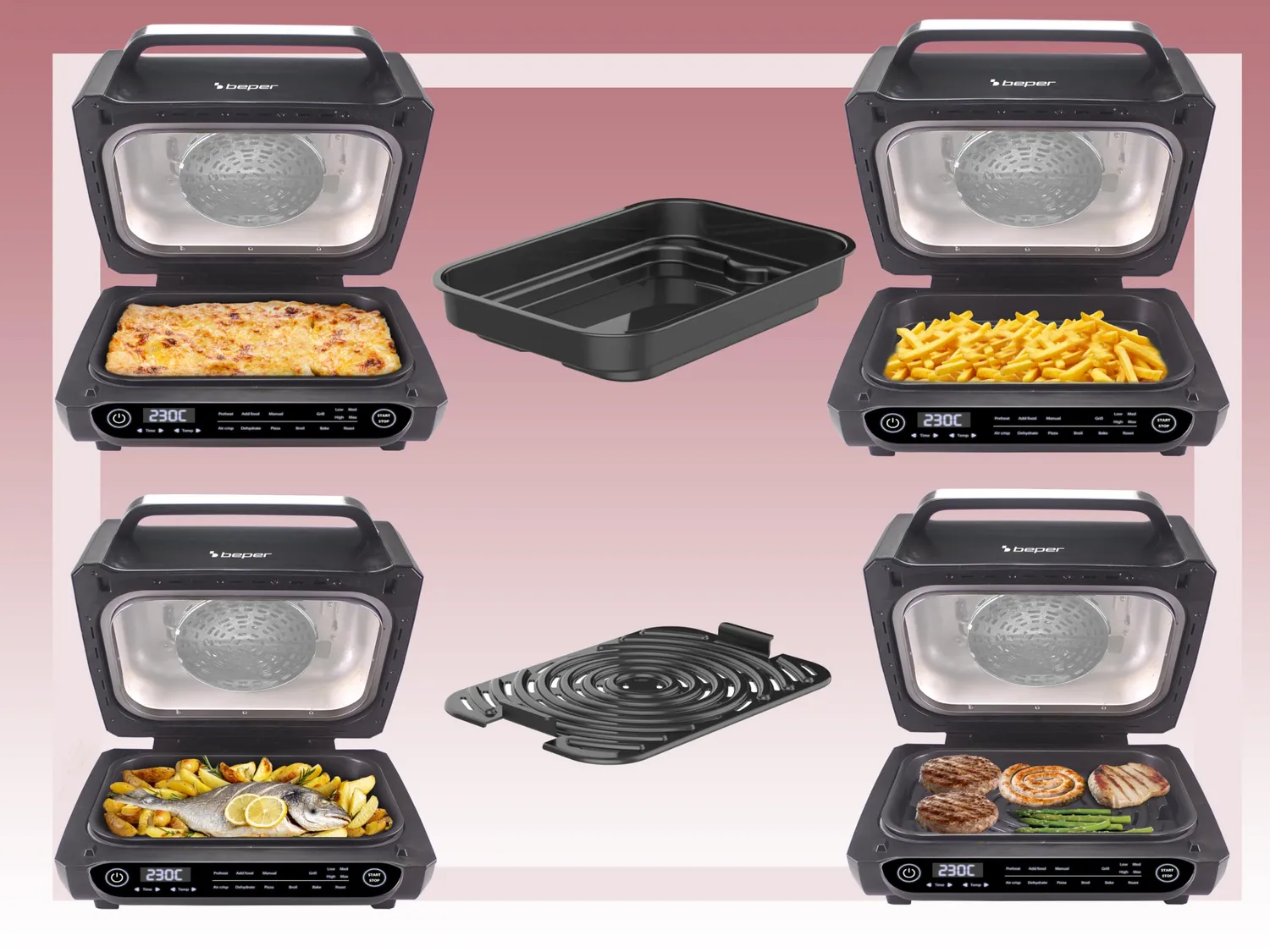 Beper P101FRI081 friteuse air noir 8 programmes grill