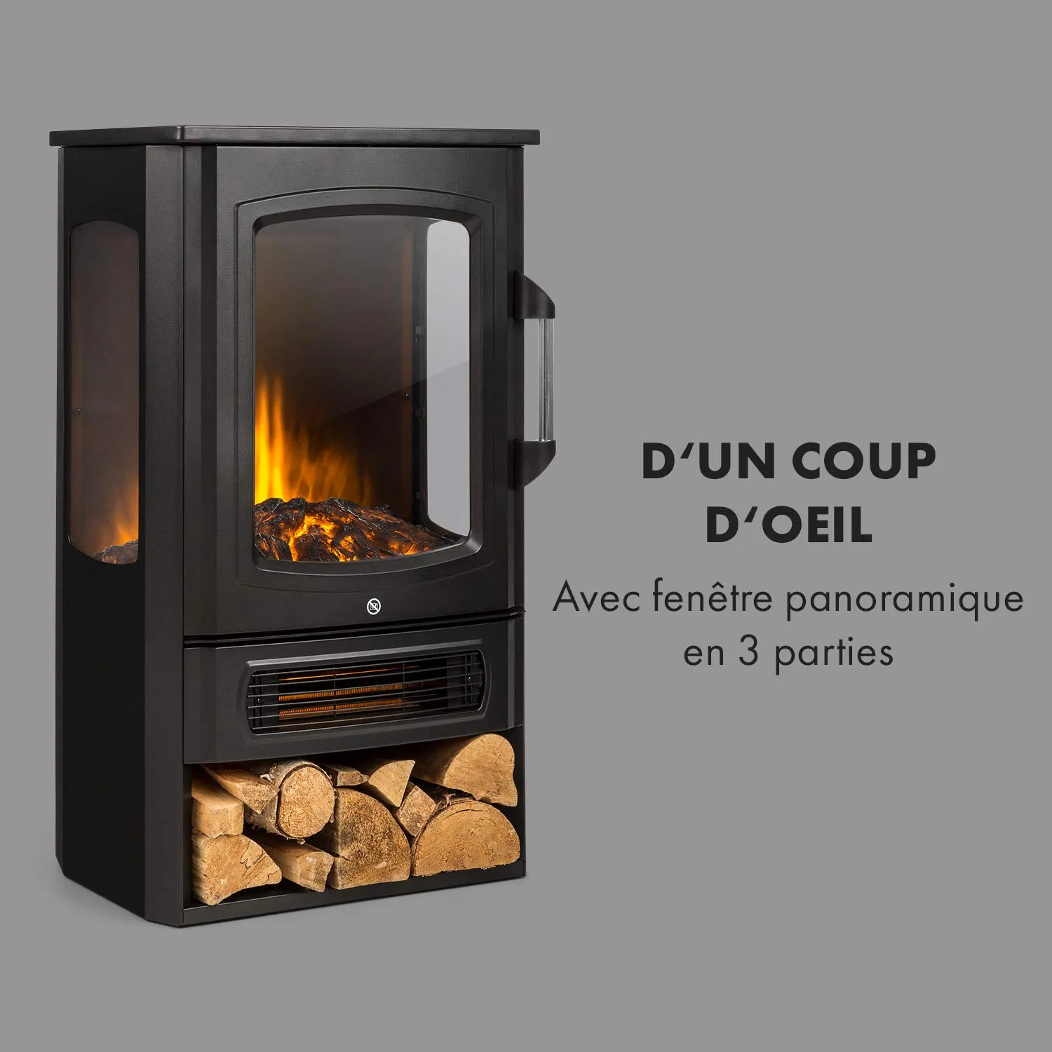 Klarstein Cheminée Électrique 2000W effet flamme LED