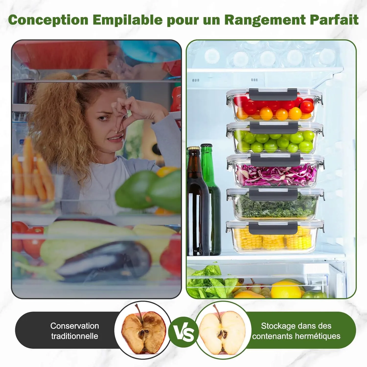 YASHE Lunch Box Verre lot de 12 réutilisables