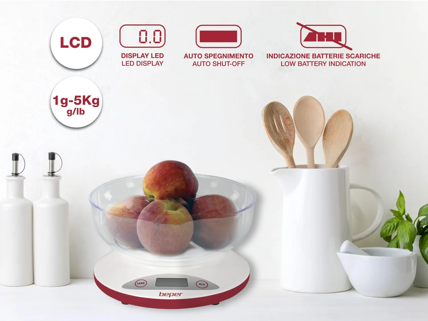 Beper BP.802 balance de cuisine 5kg bol amovible