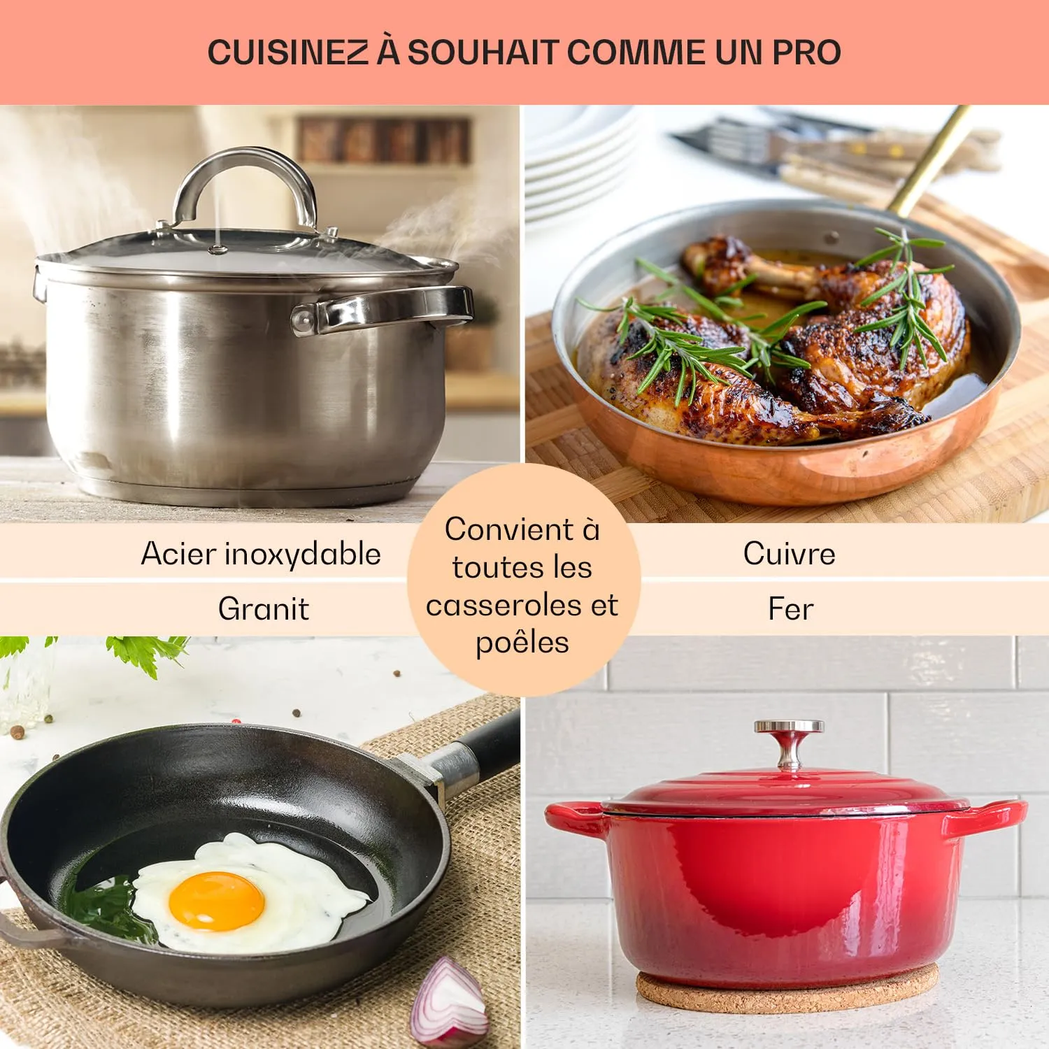 Klarstein Plaque Gaz 5 Feux Inox 75 cm 11,5 kW