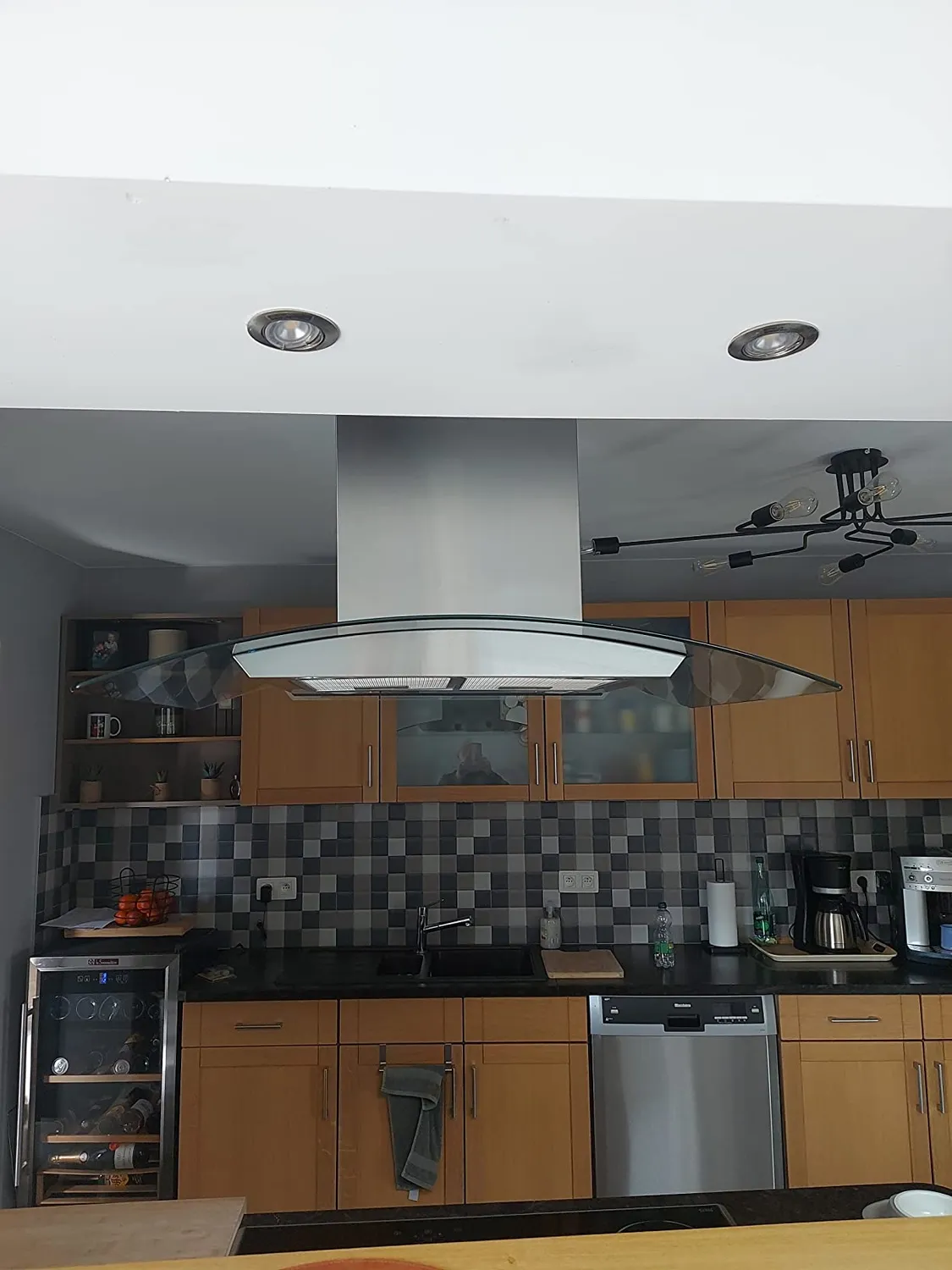 Klarstein Colette Hotte Îlot 90 cm Argent 600 m³/h Inox