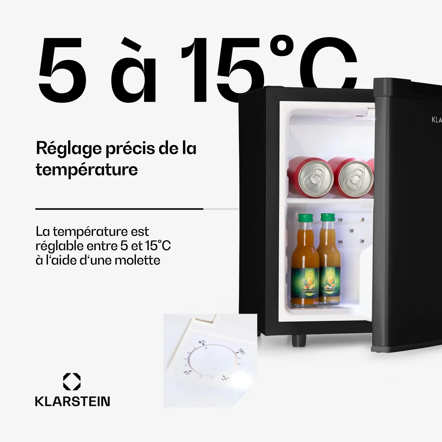 Klarstein Silent Cool réfrigérateur 30 L noir thermoélectrique