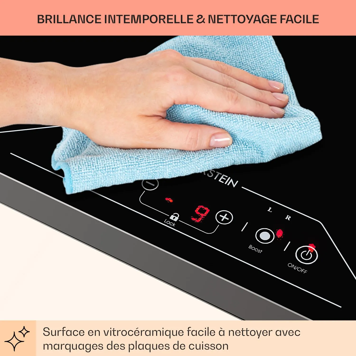 Klarstein Plaque induction encastrable 3500 W free zone