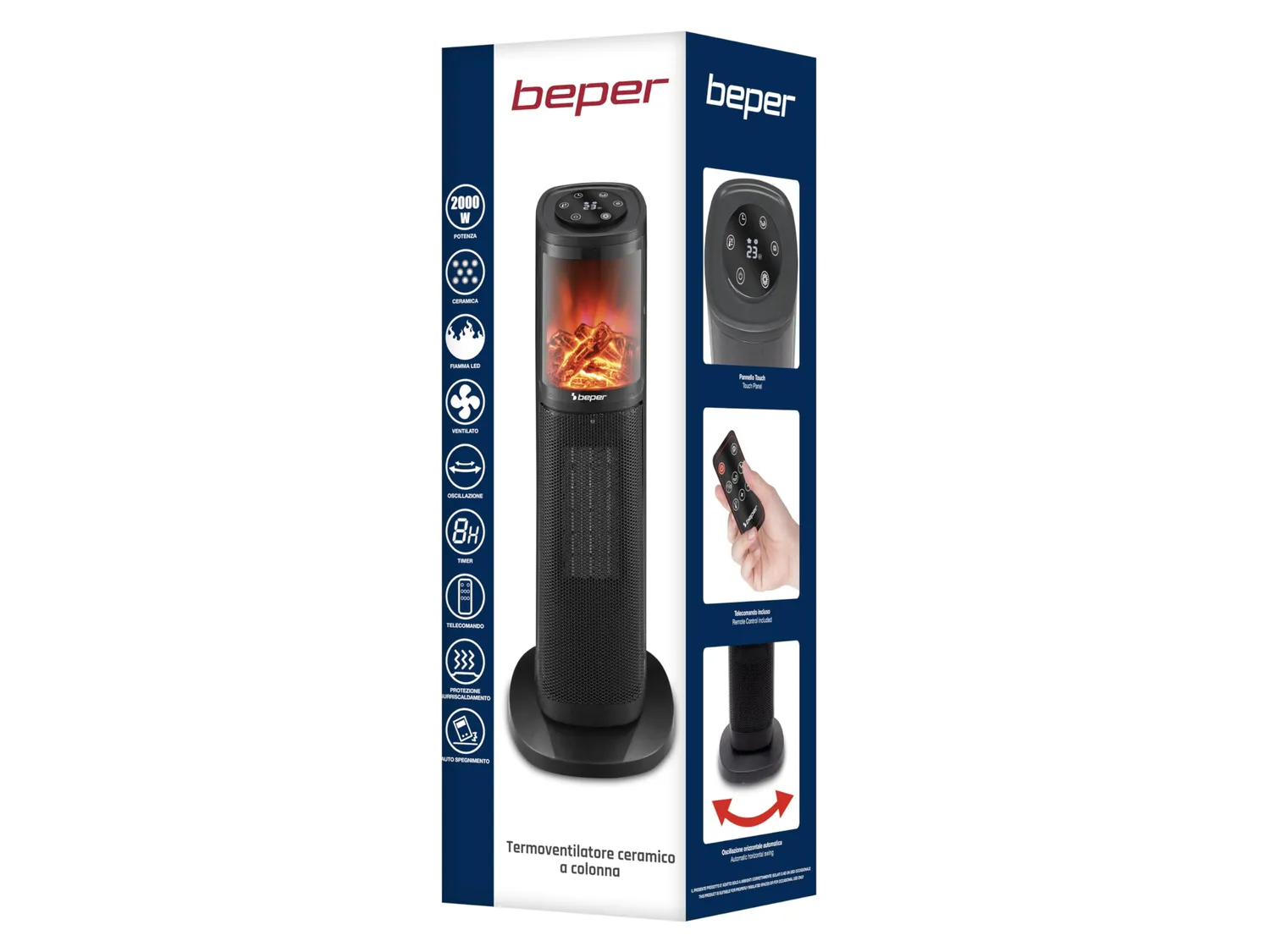 Beper P203TER011 colonne chauffante céramique 2000 W