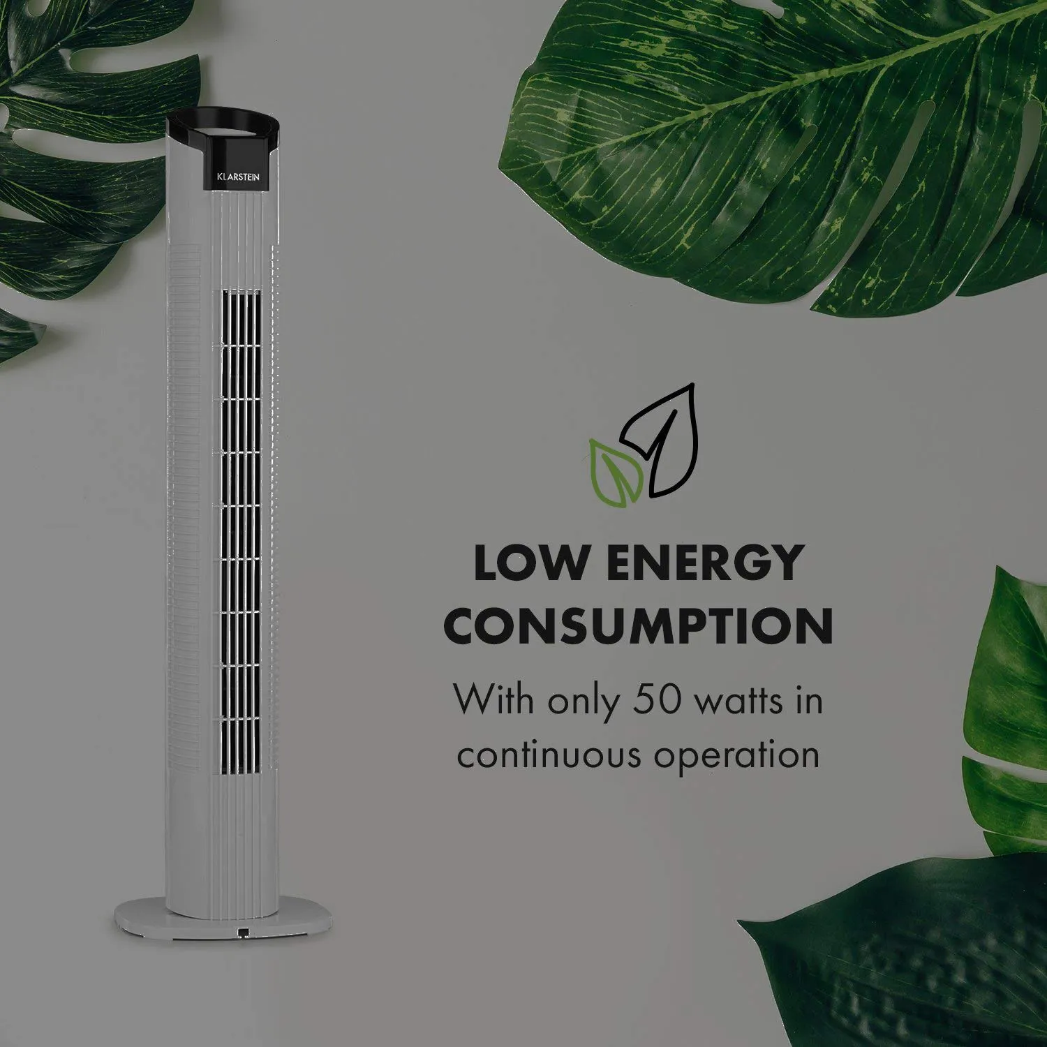 Klarstein Mana Peak ventilateur colonne blanc 50 W