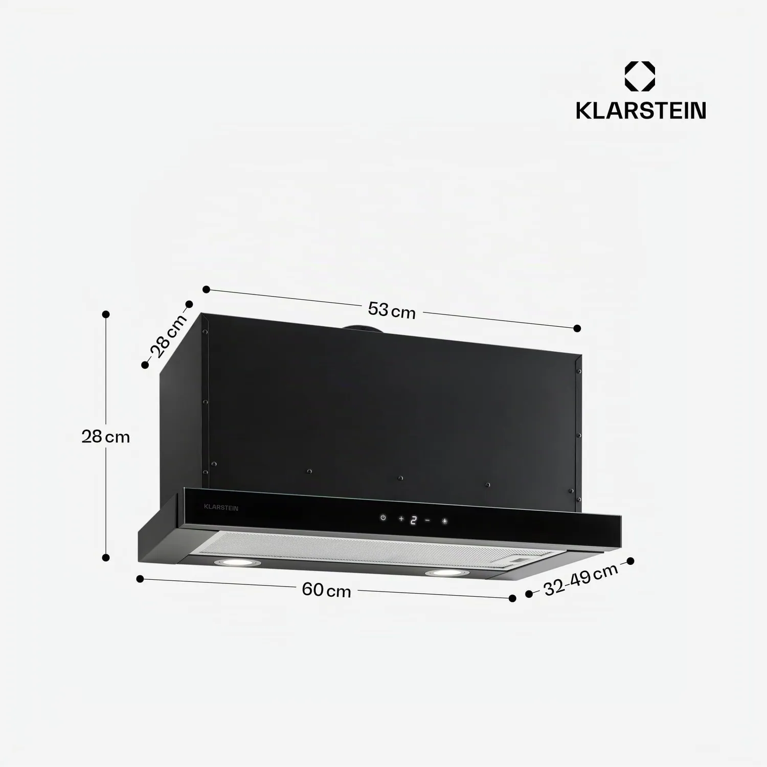 Klarstein Vinea hotte tiroir noire 610 m3/h extra-plate