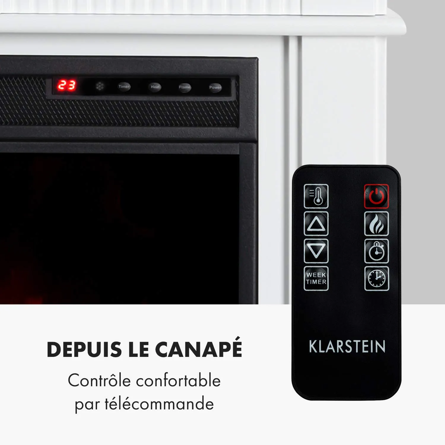 Klarstein Bern cheminée électrique blanc