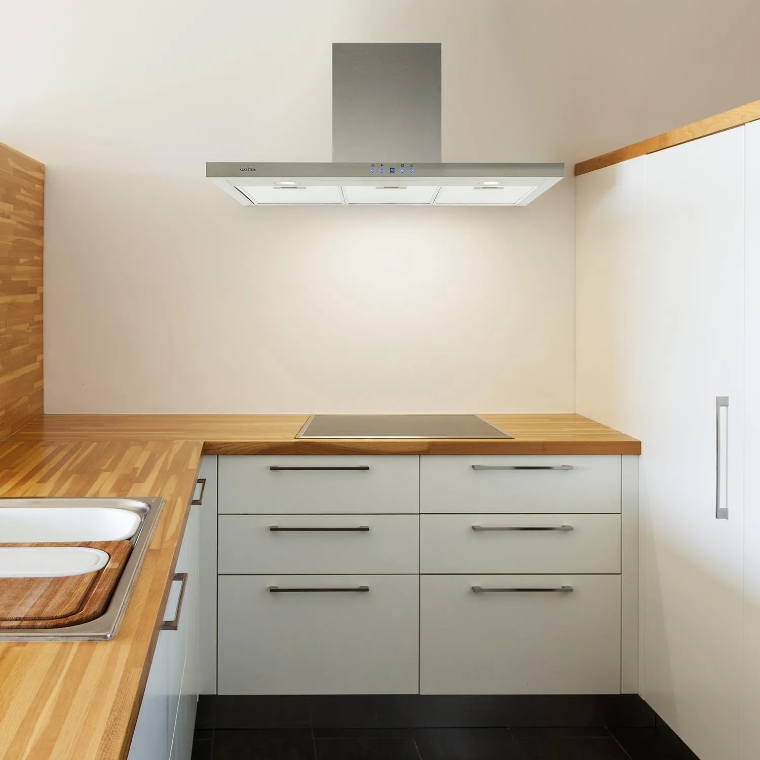 Klarstein Limelight hotte murale 90cm argent 620m³/h