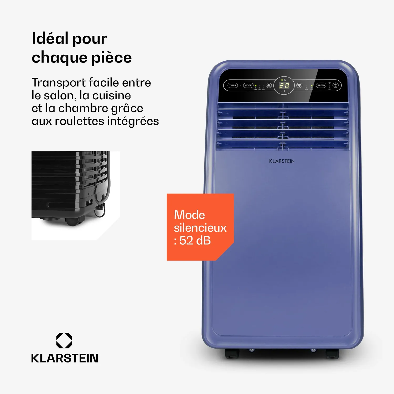 Klarstein climatiseur mobile 7000 BTU 4 en 1 avec wifi